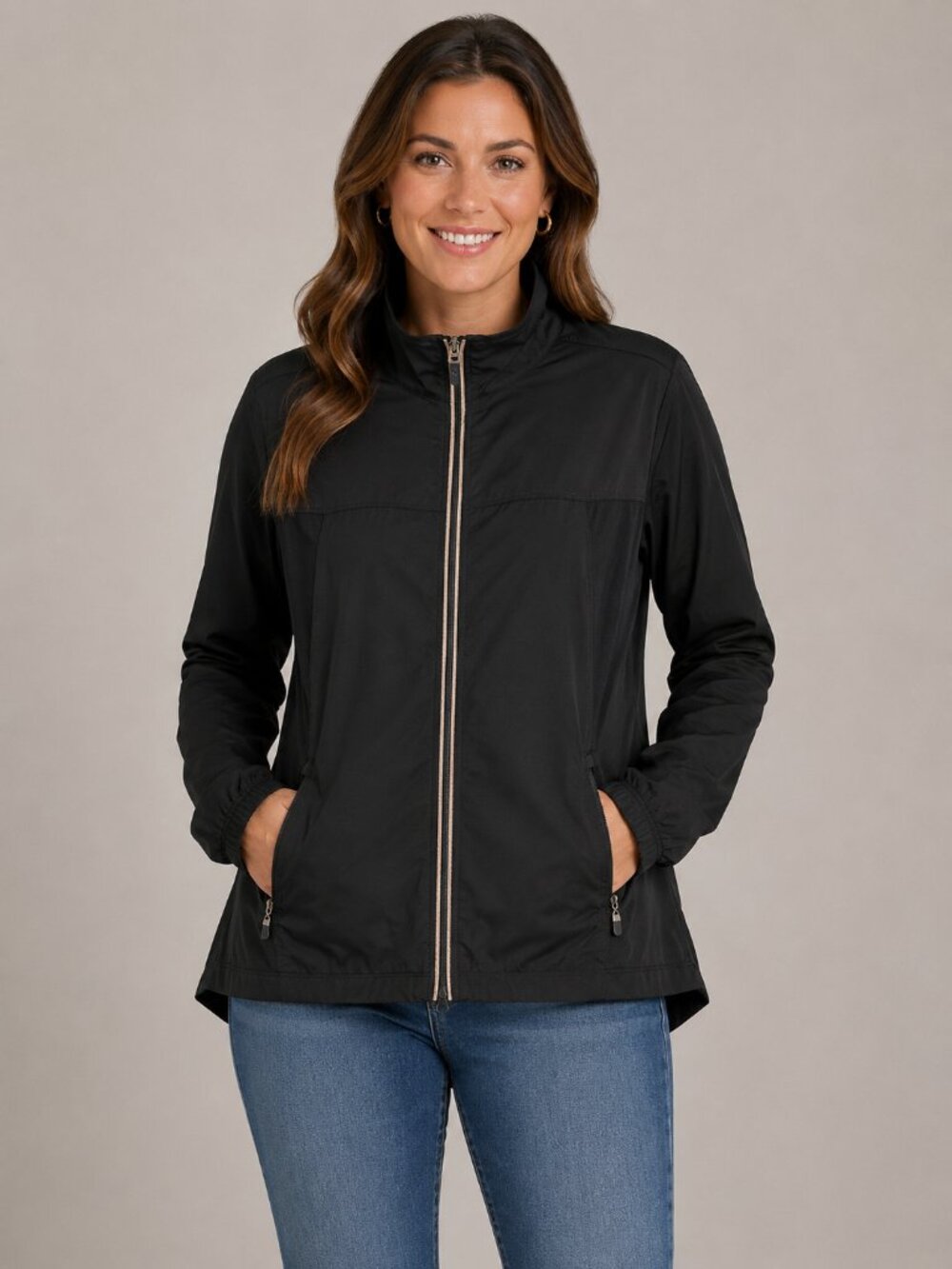 Danskin Now Women’s Black Pearl Performance Jacket Size L 12/14 Zip Pockets
